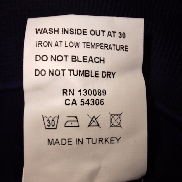 Jared Lang Men's Blue 100% Cotton V-Neck Sweater In A Size Medium. EUC - Picture 7 of 9